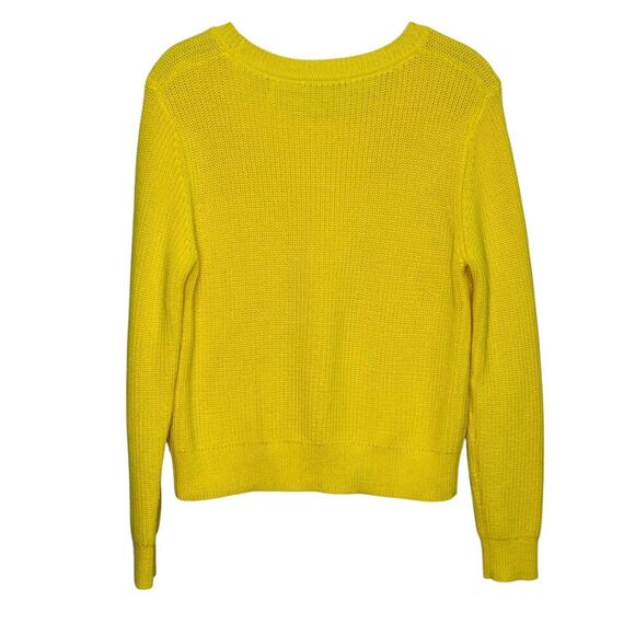 Sandro Paris Sweater Size 6 (2) Yellow Cotton Blend Knit Pullover Crewneck - Picture 5 of 7
